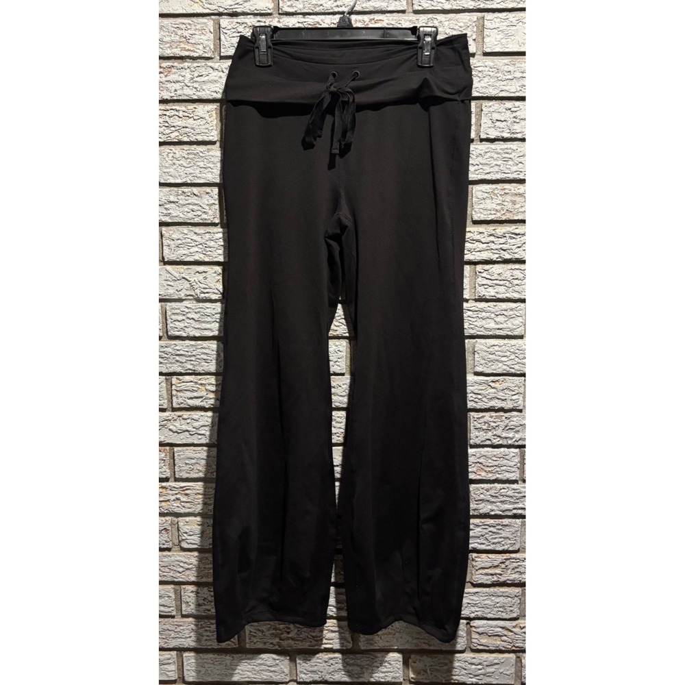 Free People Movement Black Foldover Waistband Yoga Pants Wide Leg Size M